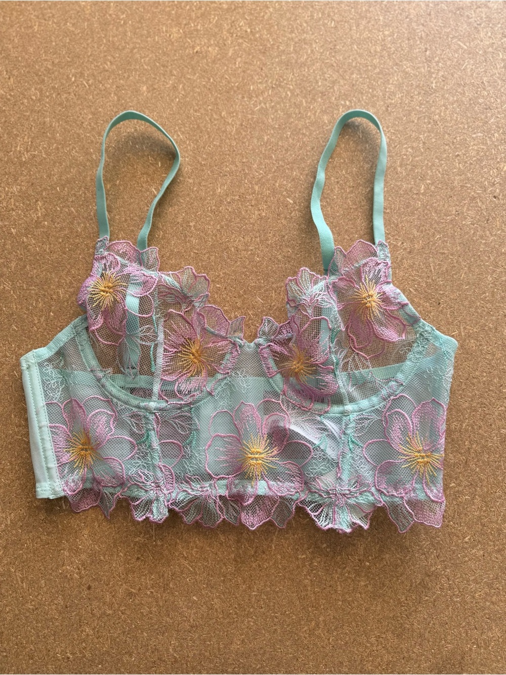 anthropologie floral lace bralette